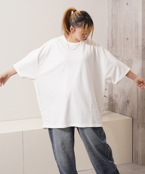 1111clothing(ワンフォークロージング)の「スーパービッグ ドルマンTシャツ / Super Big Dolman T-Shirt(Tシャツ/カットソー・レディース・ピンク/その他/チャコールグレー/ホワイト/ブラック・M/L)」の7枚目の写真