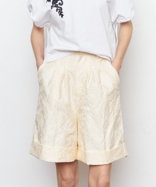 Muel Chic（ミュエルシック）の「Effie short pants エフィーショートパンツ（その他パンツ・レディース・オフホワイト/ブラウン/ブラック・MEDIUM/SMALL）」の4枚目の写真