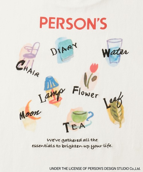 PERSON'S（パーソンズ）の「PERSON'S/パーソンズ 別注 グラフィックデザインプリント 刺繍 半袖Tシャツ（Tシャツ/カットソー・レディース・スミクロ/ホワイト/ブラック系/オフホワイト・L/M）」の10枚目の写真