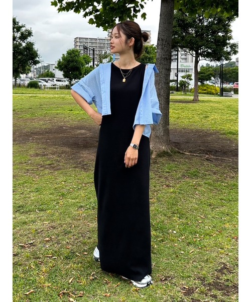 Ungrid（アングリッド）の「サッカーストライプハーフスリーブショートシャツ（シャツ/ブラウス・レディース・ブルー/オフホワイト/イエロー・FREE）」の17枚目の写真