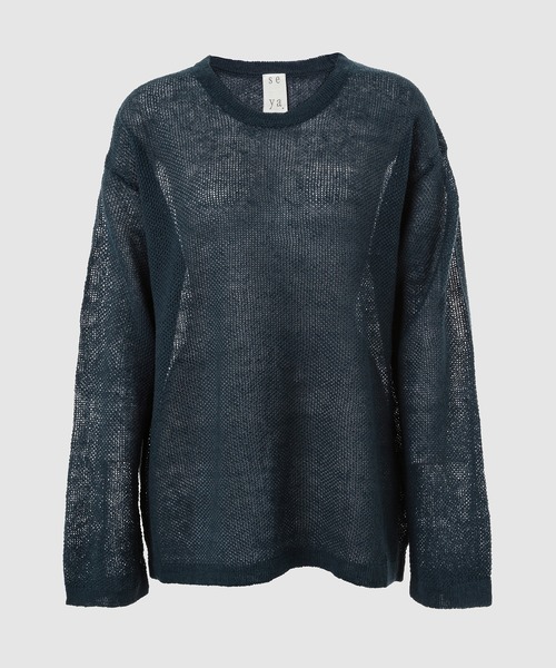 セヤ seya． 23SS komorebi クルーネックニット BLM-13000-A ブルー seya．(セヤ) 23SSkomorebi クルーネックニットBLM-13000-A BLM