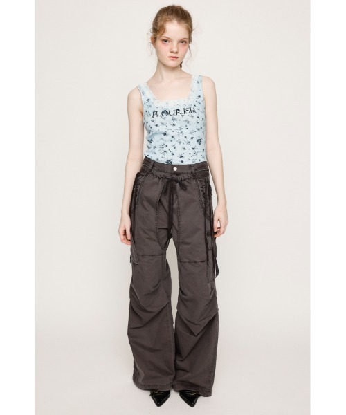 SLY（スライ）の「FLOWER PRINT T/T フラワープリント タンクトップ 夏服（タンクトップ・レディース・ライトブルー/ホワイト・FREE）」の6枚目の写真