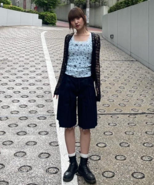 SLY（スライ）の「FLOWER PRINT T/T フラワープリント タンクトップ 夏服（タンクトップ・レディース・ライトブルー/ホワイト・FREE）」の18枚目の写真