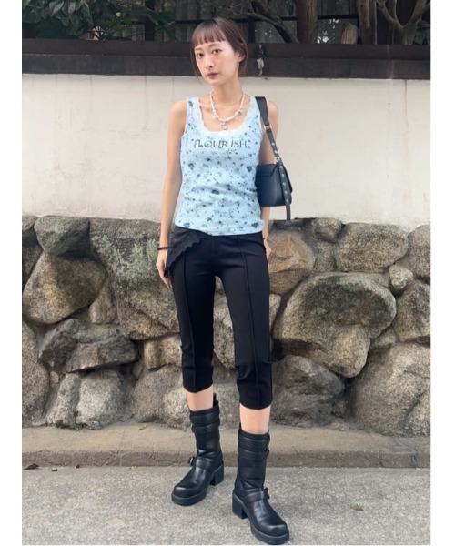 SLY（スライ）の「FLOWER PRINT T/T フラワープリント タンクトップ 夏服（タンクトップ・レディース・ライトブルー/ホワイト・FREE）」の22枚目の写真