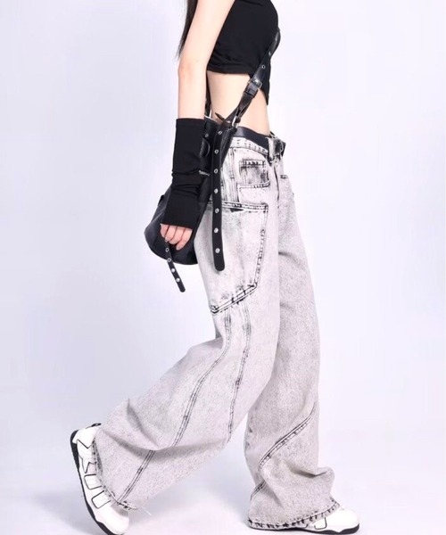CANVAS+(キャンバスプラス)の「【CANVAS+】サイドポケットバレルーズデニムパンツ(デニムパンツ・レディース・グレー・L/M/S)」の9枚目の写真