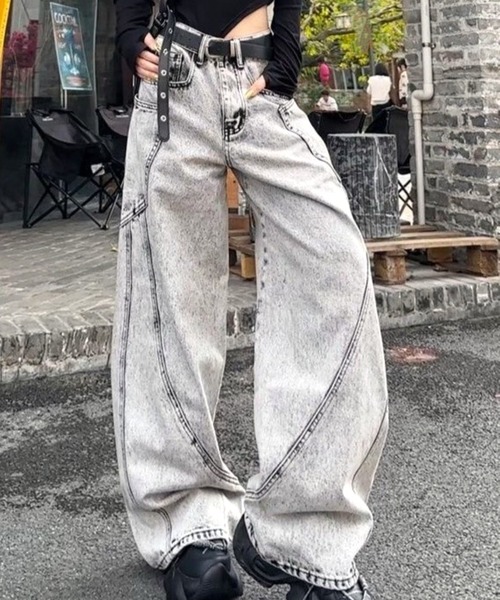 CANVAS+(キャンバスプラス)の「【CANVAS+】サイドポケットバレルーズデニムパンツ(デニムパンツ・レディース・グレー・L/M/S)」の14枚目の写真