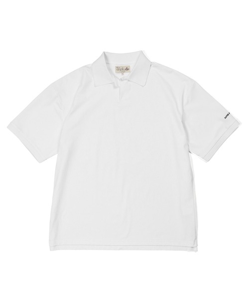 The DUFFER of ST.GEORGE（ザダファーオブセントジョージ）の「「AIR FLEX」MOSS STITCH SKIPPER POLO：高収縮機能素材「エアフレックス」鹿の子編み スキッパーポロシャツ（ポロシャツ・メンズ・ネイビー/ライトグレー/ホワイト・X-LARGE/LARGE/MEDIUM）」の12枚目の写真