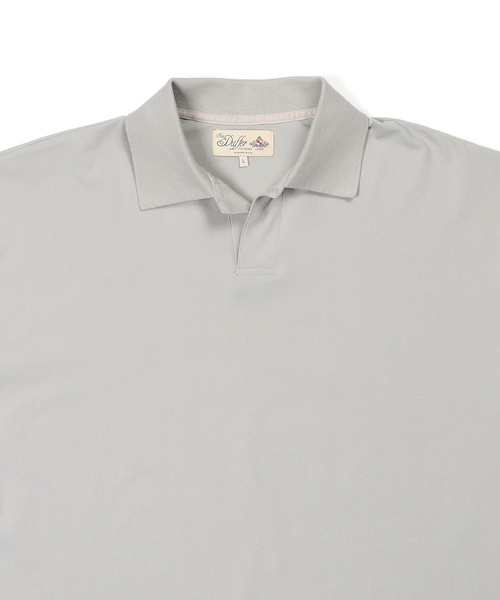 The DUFFER of ST.GEORGE（ザダファーオブセントジョージ）の「「AIR FLEX」MOSS STITCH SKIPPER POLO：高収縮機能素材「エアフレックス」鹿の子編み スキッパーポロシャツ（ポロシャツ・メンズ・ネイビー/ライトグレー/ホワイト・X-LARGE/LARGE/MEDIUM）」の15枚目の写真
