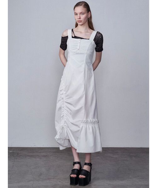EMODA（エモダ）の「アシンメトリードローマキシワンピース（ワンピース・レディース・グレー/ブラック/ホワイト・FREE）」の11枚目の写真