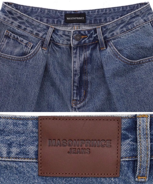 MASONPRINCE(メイソンプリンス)の「ルーズフィット プリーツ クロップド ハーフデニムパンツ NDK1986【MASONPRINCE】(デニムパンツ・メンズ・ダークグレー/ブルー・L/M/S)」の16枚目の写真