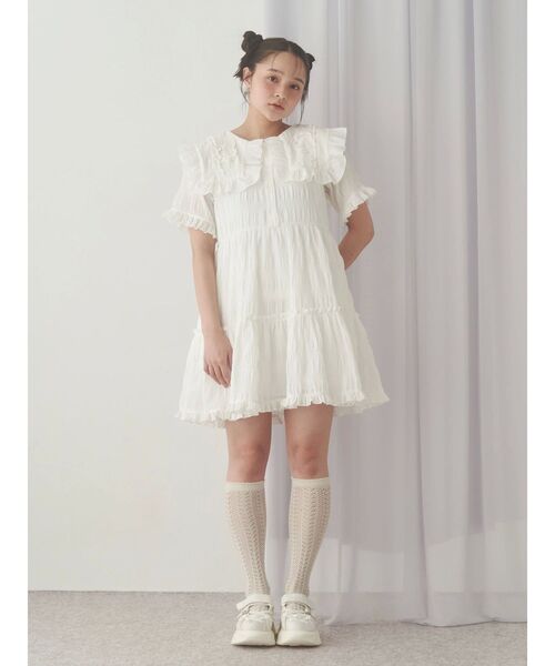 美品 メリージェニー フリル ガウン ワンピース セット 値下げ 即日発送 セール】ドロストチュールキャミワンピース（ワンピース