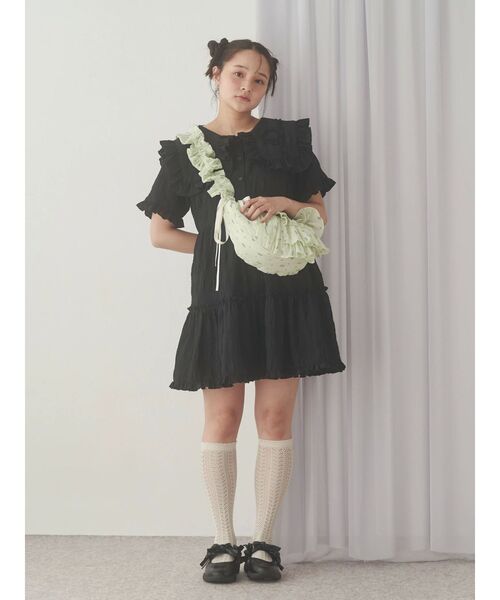 美品　merry jenny ノースリーブミニワンピース merry jenny（ミニワンピース ・ ブラック/黒色系）のフリマ