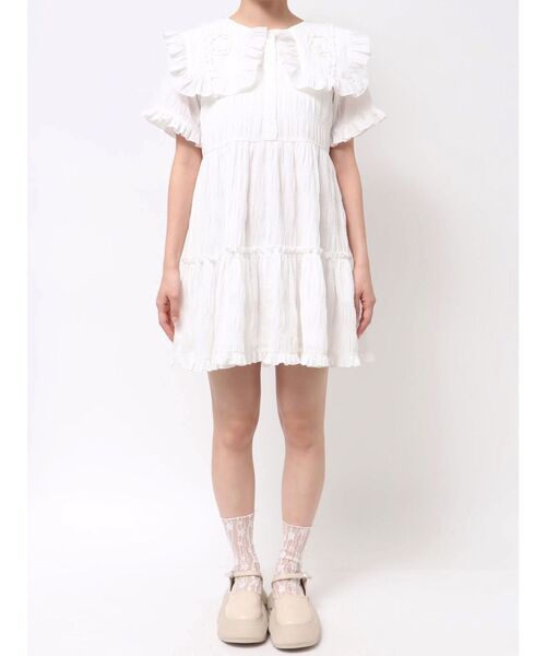 merry jenny（メリージェニー）の「くるくるフリルカラーミニワンピース（ワンピース・レディース・ブラック/オフホワイト・FREE）」の19枚目の写真