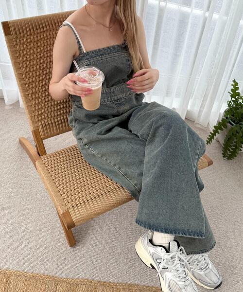 WEGO（ウィゴー）の「WEGO/デニムサロペット（サロペット/オーバーオール・レディース・コバルトブルー/ブラック・FREE）」の12枚目の写真