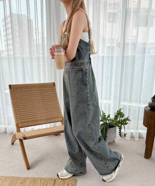 WEGO（ウィゴー）の「WEGO/デニムサロペット（サロペット/オーバーオール・レディース・コバルトブルー/ブラック・FREE）」の16枚目の写真