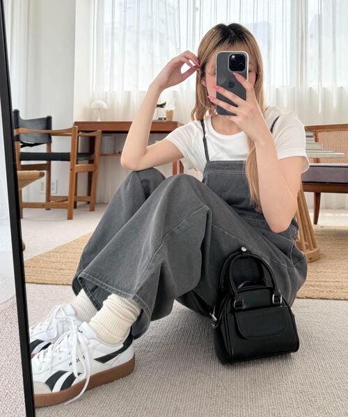 WEGO（ウィゴー）の「WEGO/デニムサロペット（サロペット/オーバーオール・レディース・コバルトブルー/ブラック・FREE）」の5枚目の写真