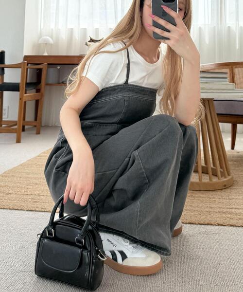 WEGO（ウィゴー）の「WEGO/デニムサロペット（サロペット/オーバーオール・レディース・コバルトブルー/ブラック・FREE）」の6枚目の写真