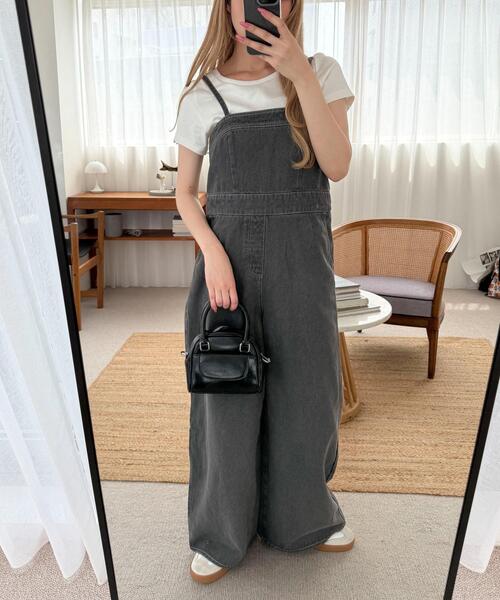 WEGO（ウィゴー）の「WEGO/デニムサロペット（サロペット/オーバーオール・レディース・コバルトブルー/ブラック・FREE）」の7枚目の写真