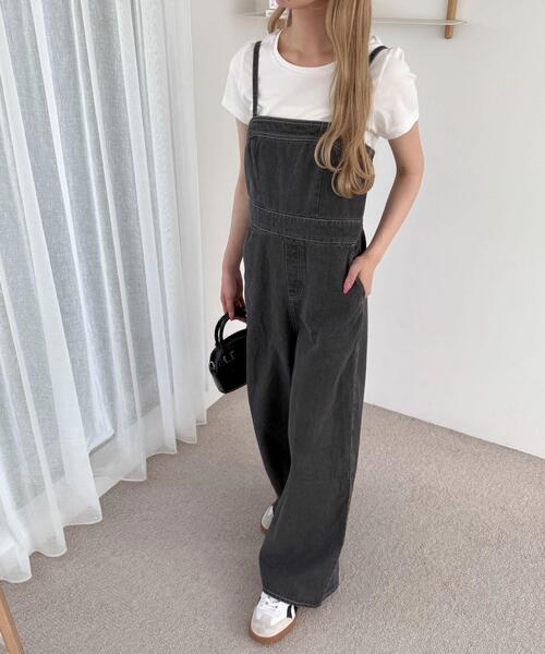 WEGO（ウィゴー）の「WEGO/デニムサロペット（サロペット/オーバーオール・レディース・コバルトブルー/ブラック・FREE）」の8枚目の写真