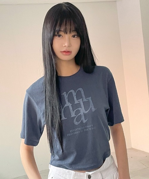 ●muahmuah● ステッチ ライン クロップ フード Tシャツ ステッチ ライン クロップ フーディ [スリーカラー] - muahmuah