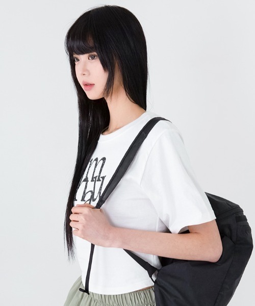 muahmuah(ムーアムーア)の「A'GEM/9 × .kom『muah muah/ムーアムーア』Cropped Half T-Shirt/ピグメント クロップハーフ Tシャツ(Tシャツ/カットソー・レディース・ホワイト/グレー/ピンク/チャコールグレー/ブルー・FREE)」の13枚目の写真