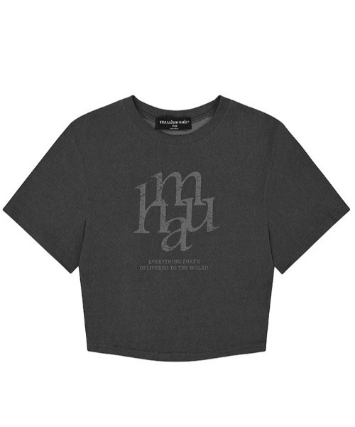 tシャツ A'GEM/9 × .kom 「muah muah/ムーアムーア」 JACQUARD LOGO RAGLAN HALF KNIT/ジャカード A'GEM/9 × .kom 『muah muah/ムーアムーア』 JACQUARD LOGO