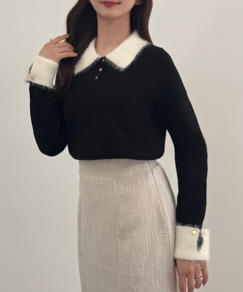 セール】シャギーポロネックニットトップス（ニット/セーター）｜CENEA
