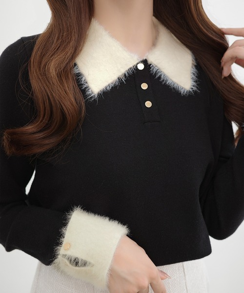 セール】シャギーポロネックニットトップス（ニット/セーター）｜CENEA