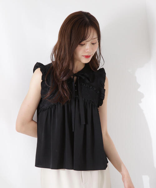 PROPORTION BODY DRESSING(プロポーションボディドレッシング)の「レースドッキングボウタイブラウス / 1215210612(シャツ/ブラウス・レディース・ブラック/ブルー/ホワイト・FREE)」の22枚目の写真