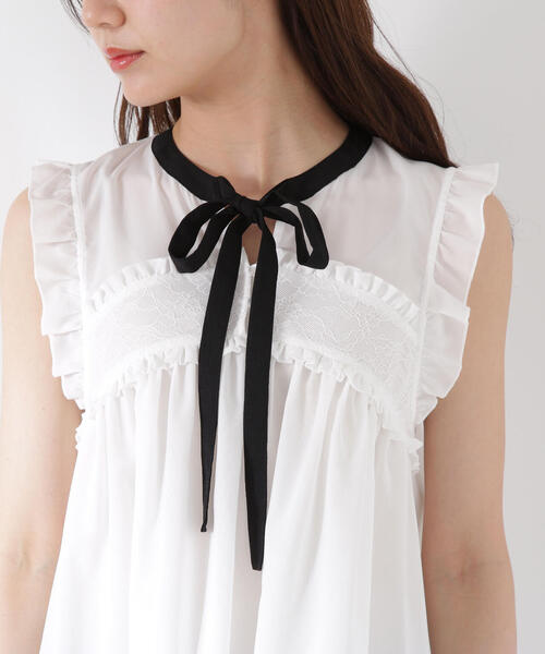 PROPORTION BODY DRESSING(プロポーションボディドレッシング)の「レースドッキングボウタイブラウス / 1215210612(シャツ/ブラウス・レディース・ブラック/ブルー/ホワイト・FREE)」の11枚目の写真