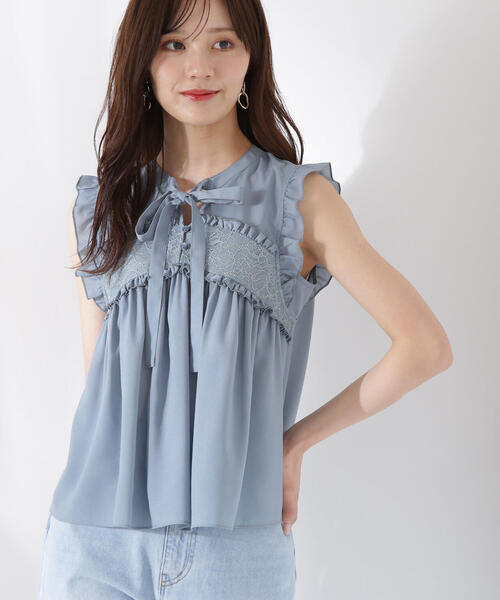 PROPORTION BODY DRESSING(プロポーションボディドレッシング)の「レースドッキングボウタイブラウス / 1215210612(シャツ/ブラウス・レディース・ブラック/ブルー/ホワイト・FREE)」の15枚目の写真