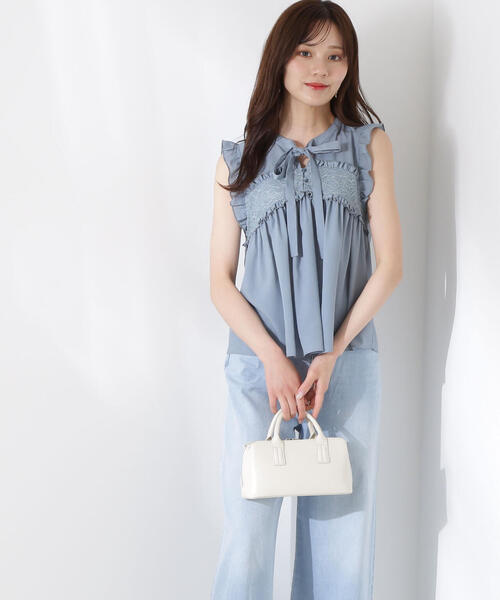 PROPORTION BODY DRESSING(プロポーションボディドレッシング)の「レースドッキングボウタイブラウス / 1215210612(シャツ/ブラウス・レディース・ブラック/ブルー/ホワイト・FREE)」の17枚目の写真