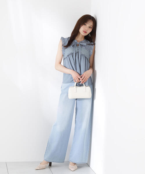 PROPORTION BODY DRESSING(プロポーションボディドレッシング)の「レースドッキングボウタイブラウス / 1215210612(シャツ/ブラウス・レディース・ブラック/ブルー/ホワイト・FREE)」の18枚目の写真