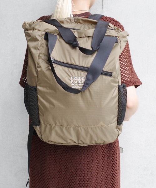 FREDRIK PACKERS（フレドリックパッカーズ）の「【FREDRIK PACKERS】70D 2WAY PACKPACK 70デニール ツーウェイ バックパック（バックパック/リュック・レディース・ブラック/カーキ・FREE）」の10枚目の写真