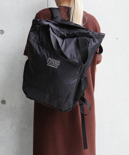 FREDRIK PACKERS（フレドリックパッカーズ）の「【FREDRIK PACKERS】70D 2WAY PACKPACK 70デニール ツーウェイ バックパック（バックパック/リュック・レディース・ブラック/カーキ・FREE）」の3枚目の写真