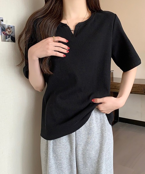 ガーリードール Girly Doll シンプルロゴTシャツ （ダークグレー） ガーリードール Girly Doll ロゴプリント ロングTシャツ【韓国