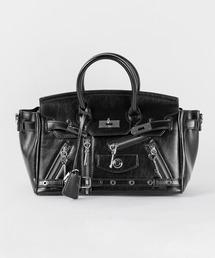 me+em select(~[ZNg)́y V_[XgbvtQWAY zxebhL[`[tbvXNGAnhobO ^ ( 2WAY )  belted key charm flap square handbag(V_[obO)