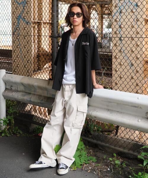 WEGO（ウィゴー）の「WEGO/オープンカラーグラフィックシャツ（シャツ/ブラウス・メンズ・ブラック系その他/ブラック・MEDIUM/LARGE）」の16枚目の写真