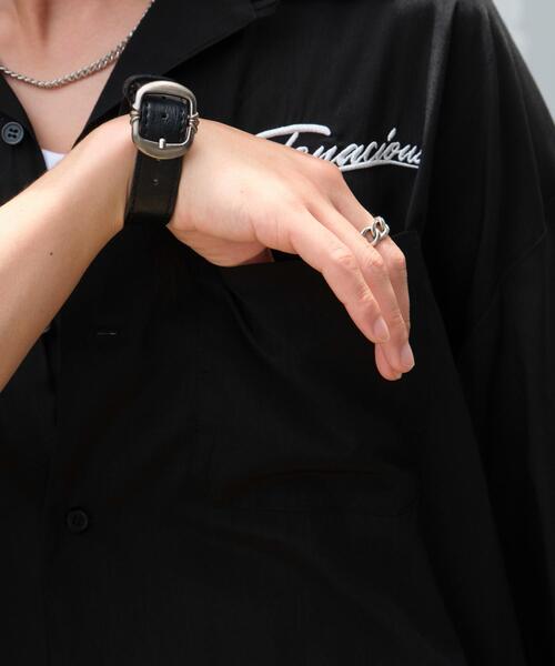 WEGO（ウィゴー）の「WEGO/オープンカラーグラフィックシャツ（シャツ/ブラウス・メンズ・ブラック系その他/ブラック・MEDIUM/LARGE）」の11枚目の写真