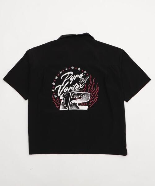 WEGO（ウィゴー）の「WEGO/オープンカラーグラフィックシャツ（シャツ/ブラウス・メンズ・ブラック系その他/ブラック・MEDIUM/LARGE）」の22枚目の写真