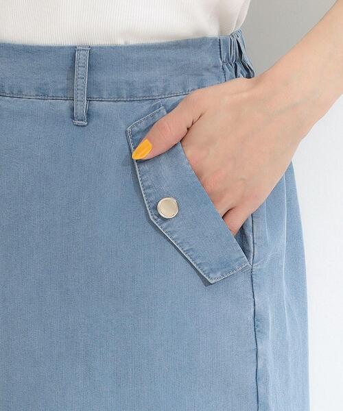 DRESKIP(ドレスキップ)の「【洗える/S-LL/ひんやり】金ボタンがアクセント 大人のデニムガウチョパンツ(デニムパンツ・レディース・ライトブルー/ネイビー・01/02/03/04)」の16枚目の写真