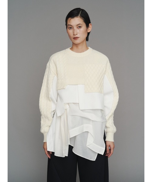 アンスリードシャツキャミソール セール】PATTERN MIX SHIRT CAMISOLE【セットアップ着用可能