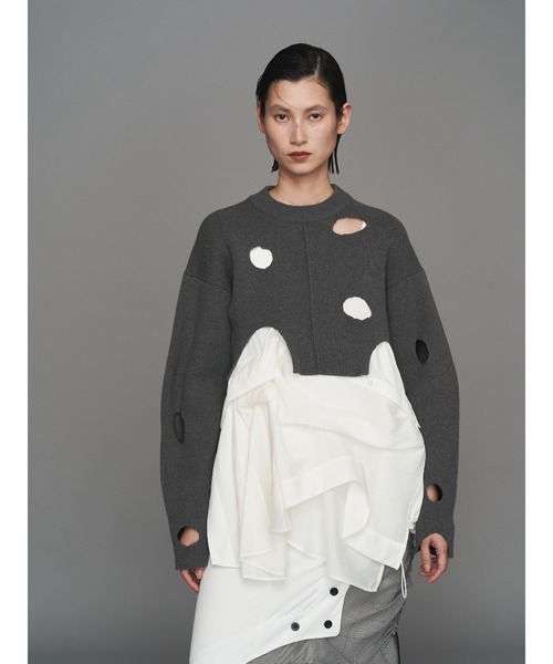 UN3D.(アンスリード)の「PATTERN MIX SHIRT CAMISOLE / パターンミックスシャツキャミソール(シャツ/ブラウス・レディース・ホワイト/ブラック/その他1/グレー・38/36)」の18枚目の写真