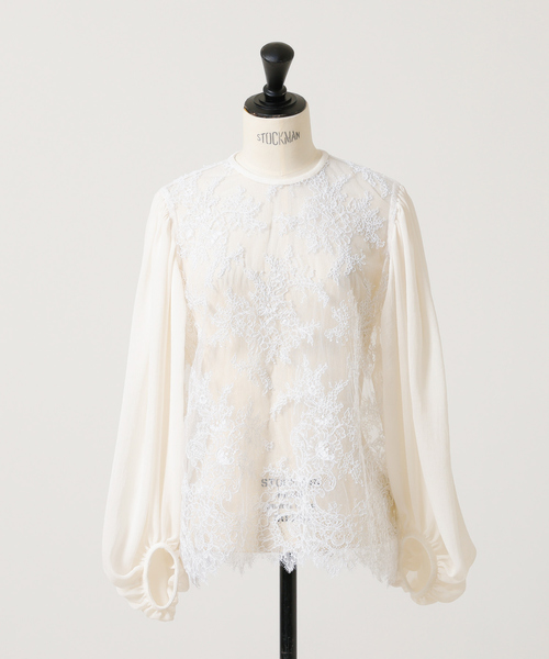 DESIGNWORKS(デザインワークス)の「BEAUVET レースフレアブラウス(シャツ/ブラウス・レディース・ブラック/オフホワイト・1)」の5枚目の写真