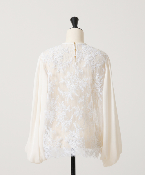 DESIGNWORKS(デザインワークス)の「BEAUVET レースフレアブラウス(シャツ/ブラウス・レディース・ブラック/オフホワイト・1)」の7枚目の写真