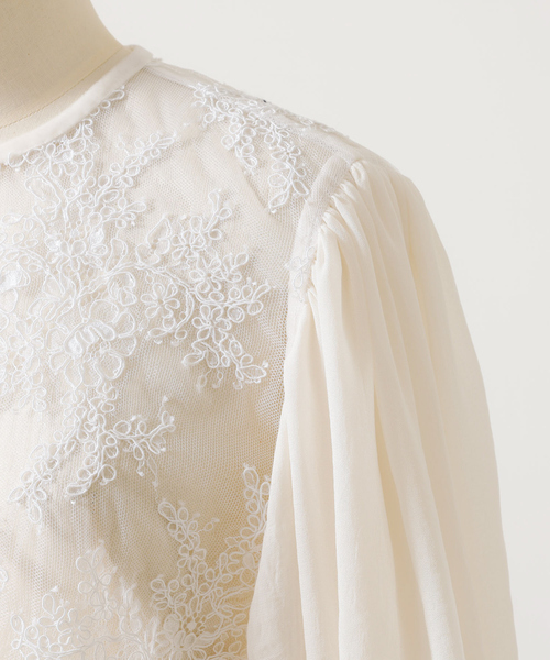 DESIGNWORKS(デザインワークス)の「BEAUVET レースフレアブラウス(シャツ/ブラウス・レディース・ブラック/オフホワイト・1)」の9枚目の写真