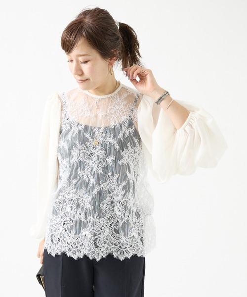 DESIGNWORKS(デザインワークス)の「BEAUVET レースフレアブラウス(シャツ/ブラウス・レディース・ブラック/オフホワイト・1)」の18枚目の写真