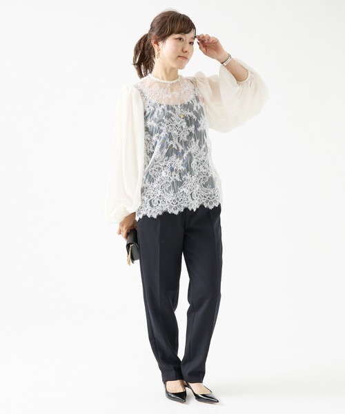 DESIGNWORKS(デザインワークス)の「BEAUVET レースフレアブラウス(シャツ/ブラウス・レディース・ブラック/オフホワイト・1)」の19枚目の写真