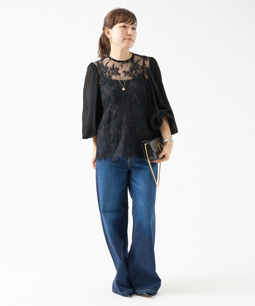 DESIGNWORKS(デザインワークス)の「BEAUVET レースフレアブラウス(シャツ/ブラウス・レディース・ブラック/オフホワイト・1)」の21枚目の写真