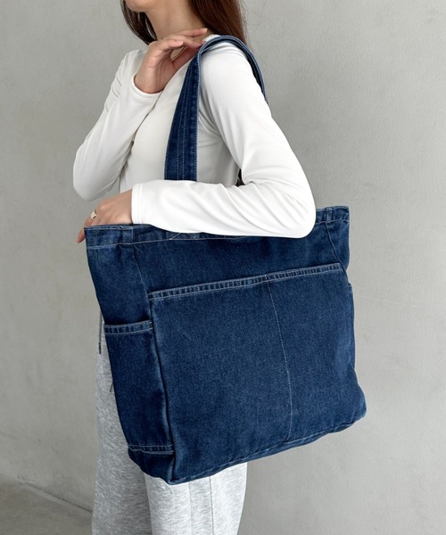 【コメント要確認】デニムバッグ セール】【A4収納可能】デニムトートバッグ（トートバッグ）｜MYMOOD